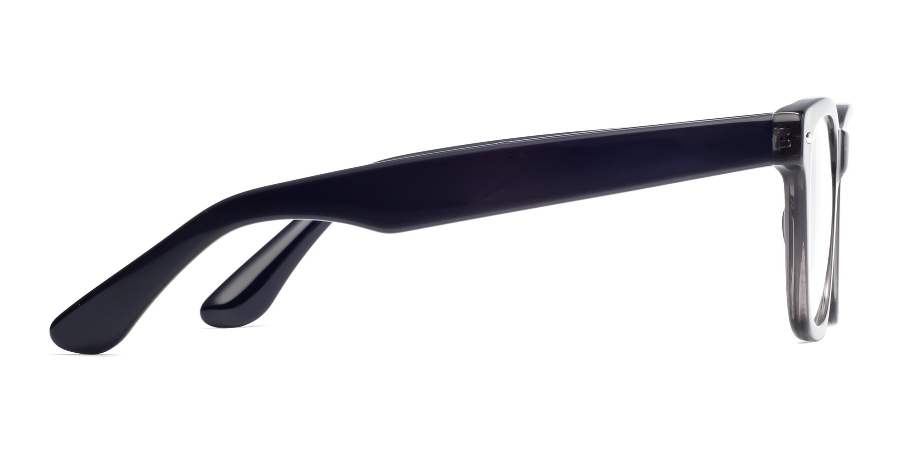 Gray/Dark Blue Medium Thick Trapezoid Eyeglasses - Rocky