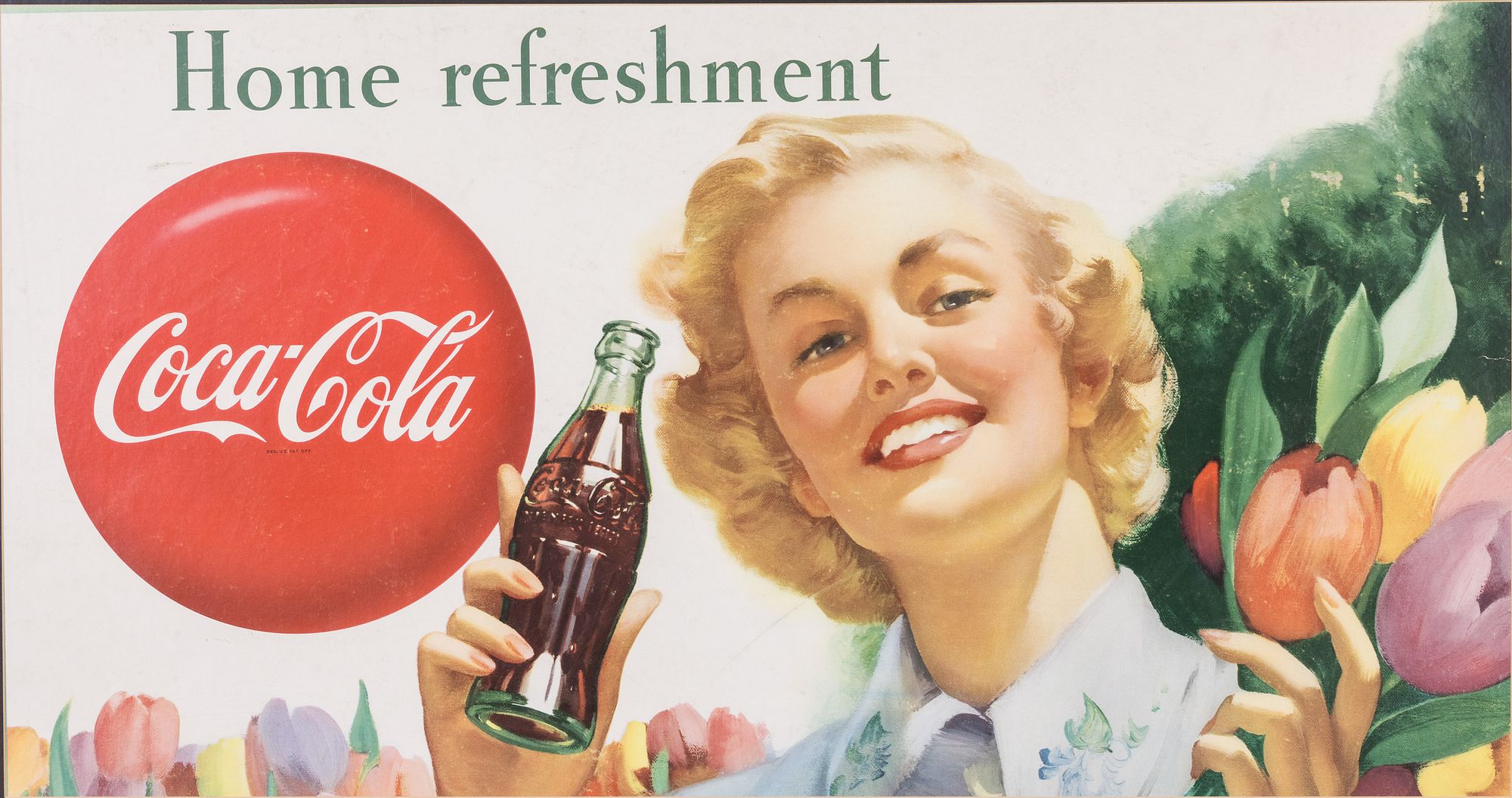Vintage Coca-Cola Advertising Sign, c. 1950s for sale at auction