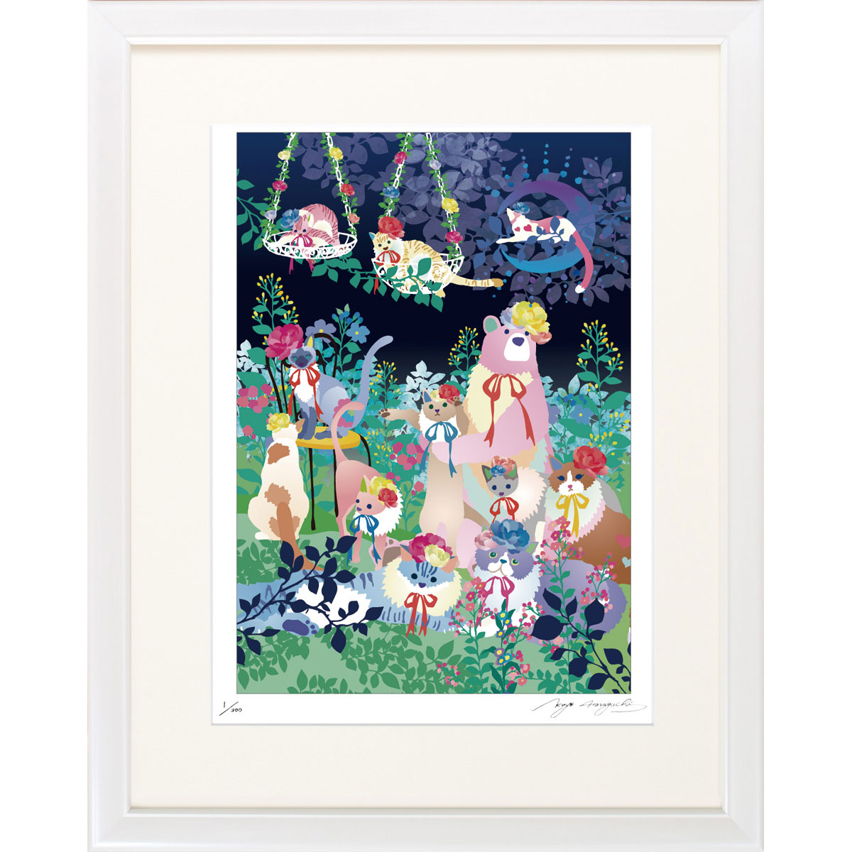 楽天市場】絵画 ほらぐちかよ 猫まみれ（C6734） インテリア 壁
