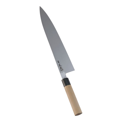 楽天市場】正本総本店 和牛刀 玉白鋼 27センチ 正本 KS3127 木鞘付 黒