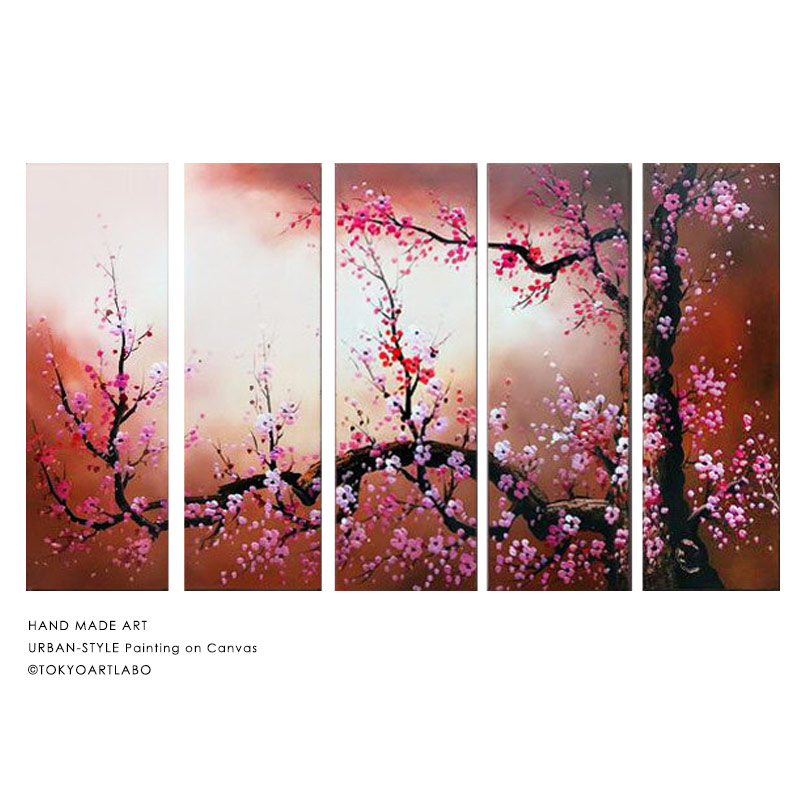 絵画 インテリア 壁掛け 油絵 /梅 桜 和モダン アート/ おしゃれ 絵
