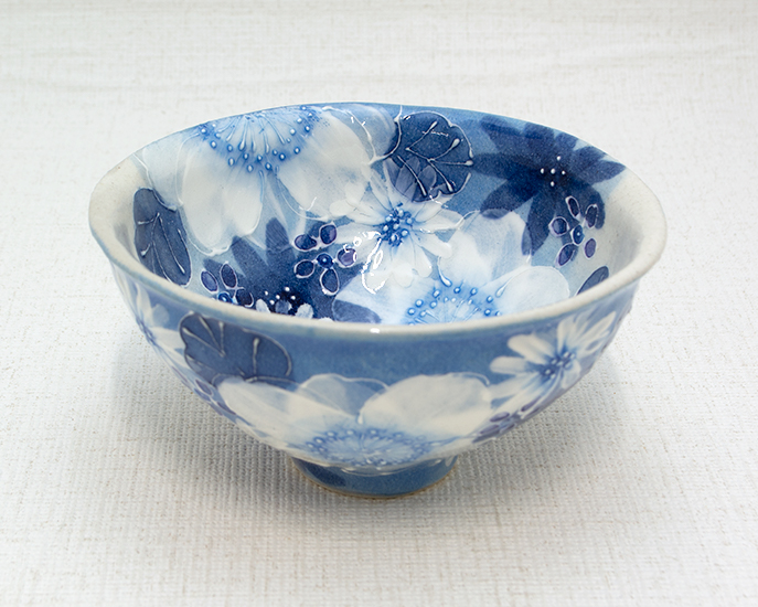 和雑貨 四季彩堂 オンラインショップ / 飯碗 藍彩白絵花