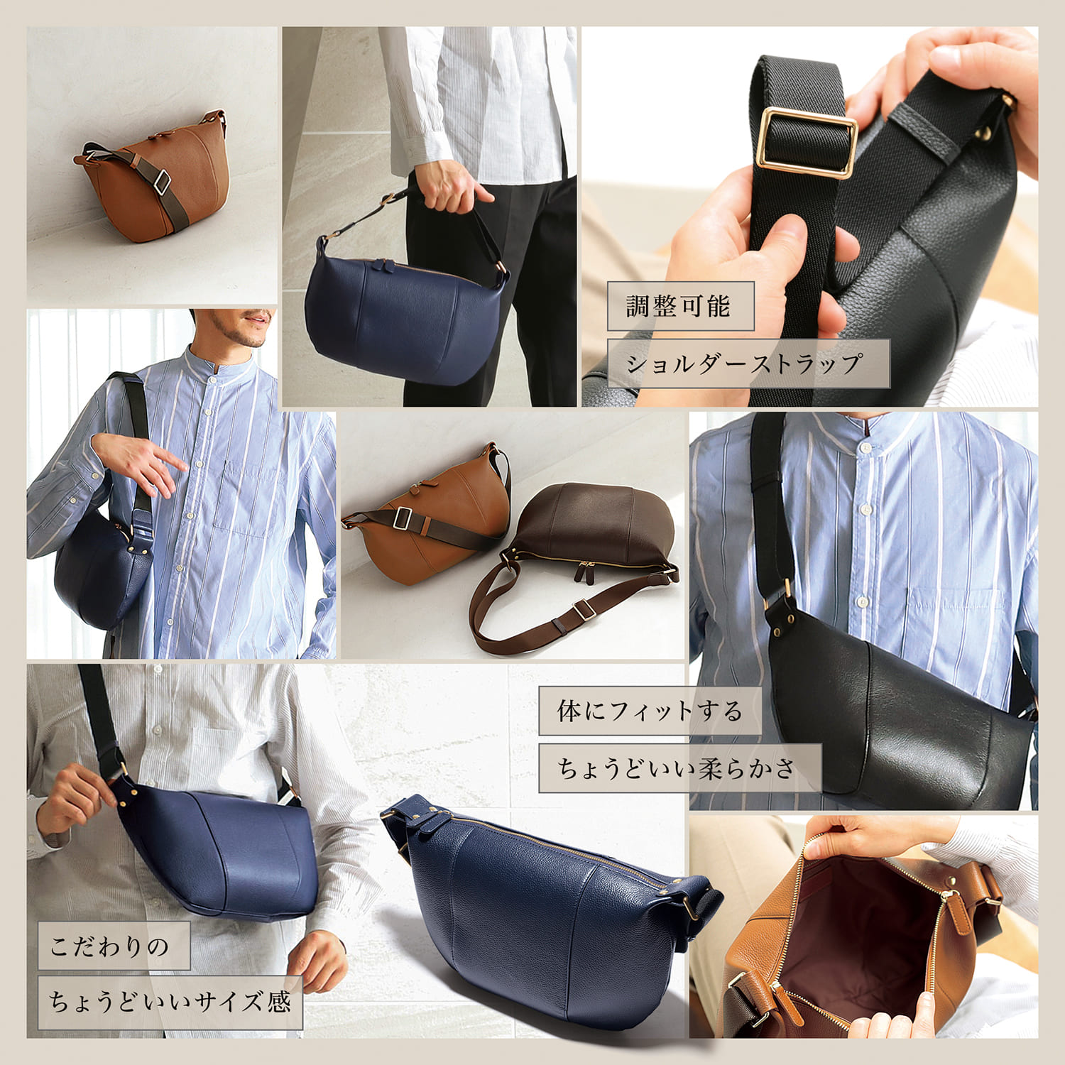 BLUE SINCERE（ブルーシンシア） 斜め掛け ボディバッグ メンズ 本革