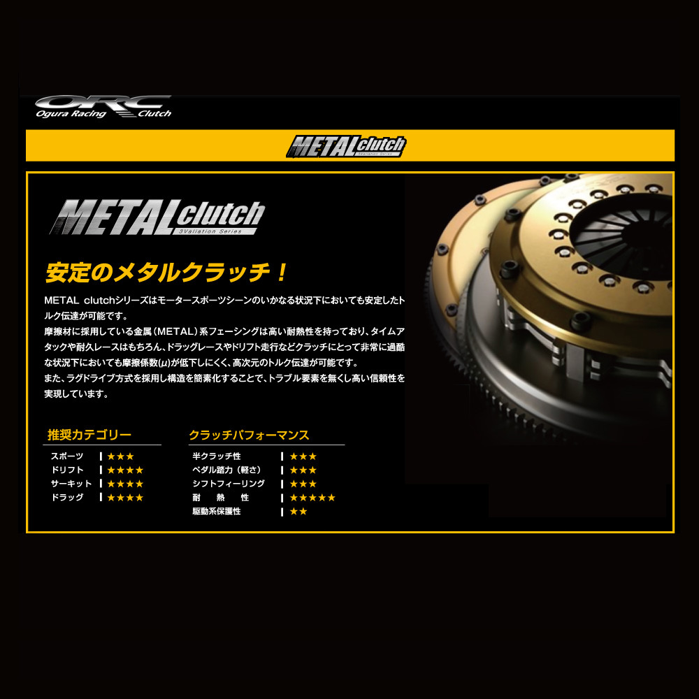 ORC クラッチ メタル ツインプレート フェアレディZ RZ34 VR30DDTT