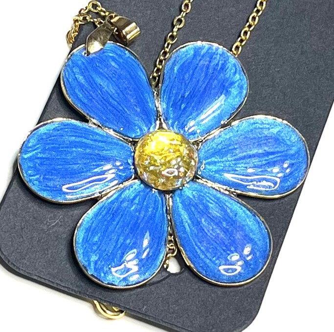 大きなお花のネックレス レジンネックレス 6カラー 大型ペンダント