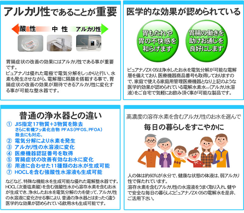 日本製＞ 還元水と次亜塩素酸水生成器（強酸性水タイプ）水素水生成器