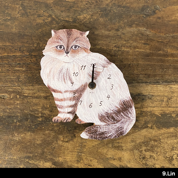 松尾ミユキ 壁掛け時計 おしゃれ 猫グッズ diecut clock(ダイカット