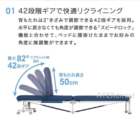 アテックスベッド 【公式店】 収納式 カウチベッド 折りたたみベッド