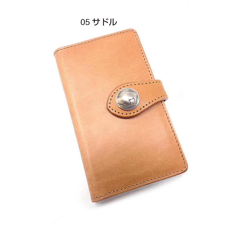 手帳型 スマホケース マルチタイプ M サドルレザー ヌメ革 メンズ