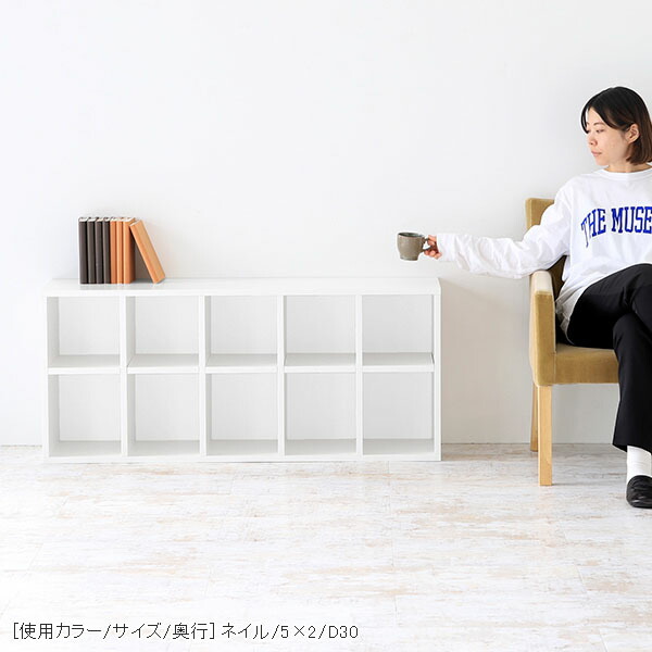 arne（アーネ） オープンラック 2段 棚 白 本棚 大容量 ラック a4 調節