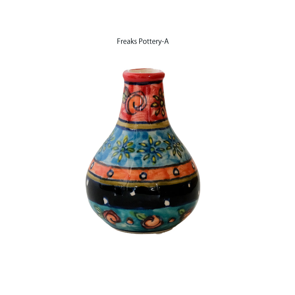 花瓶 おしゃれ インド製 ハンドメイド アート 陶器 | Freaks Pottery