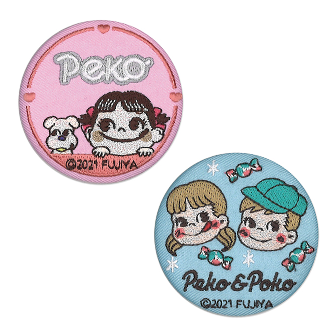 PEKO ペコちゃん ポコちゃん 刺繍缶バッジ PEKO＆POKO プレゼント