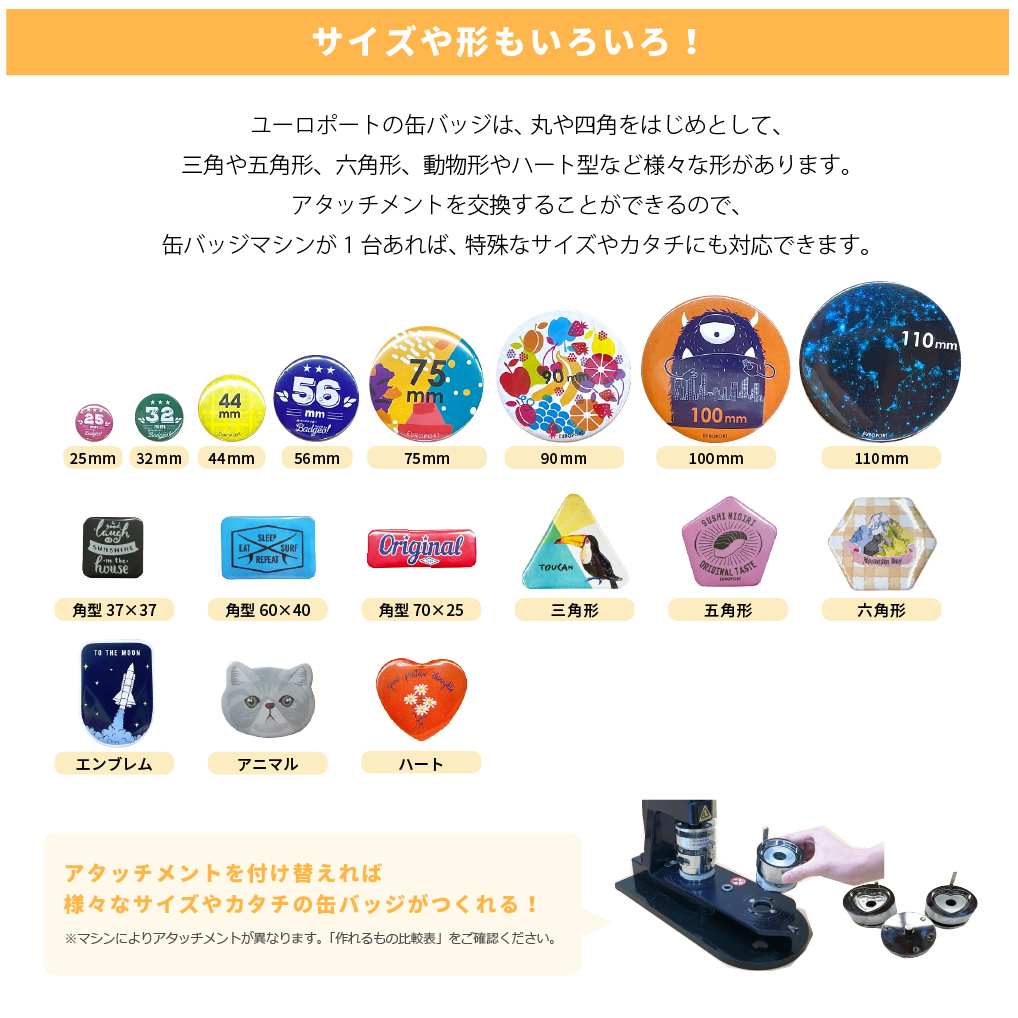 缶バッジ用 六角形 65×58mm Zピン 1000個セット BZP-H6058-10 | 部品