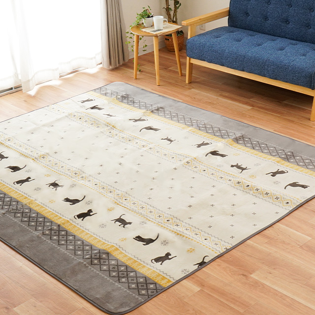 イケヒコ 洗えるラグ 暖かい 3畳 200×240cm ホットカーペット対応
