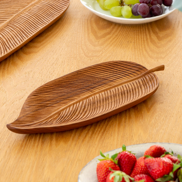 チークリーフプレート M ウッドコレクション Wood Collection 木 木製