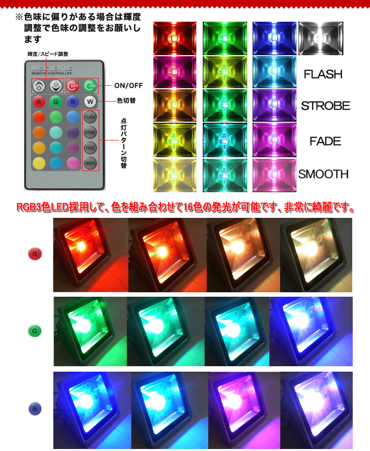 GOODGOODS（グッド・グッズ） 六個セット LED投光器 50W