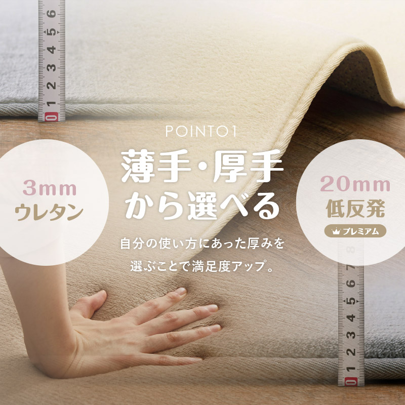 HAGiHARA（萩原） ラグ カーペット 洗える 3畳 185×240cm 薄手 洗える