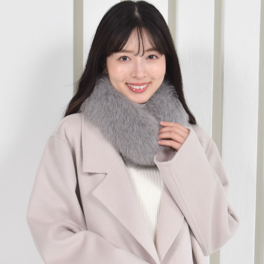 ファー マフラー SAGA クリップ付 フォックスマフラー リアルファー