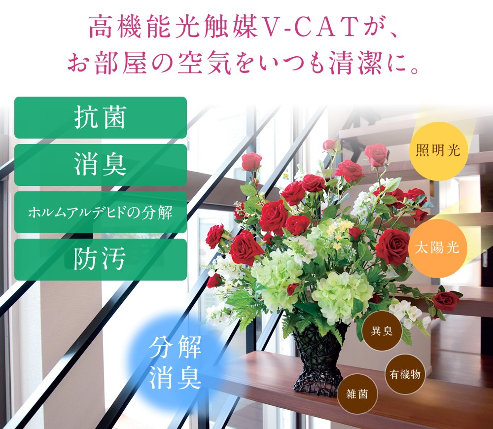 フェイクグリーン 光触媒 光の楽園 スリムフィカストライアングル1.45m