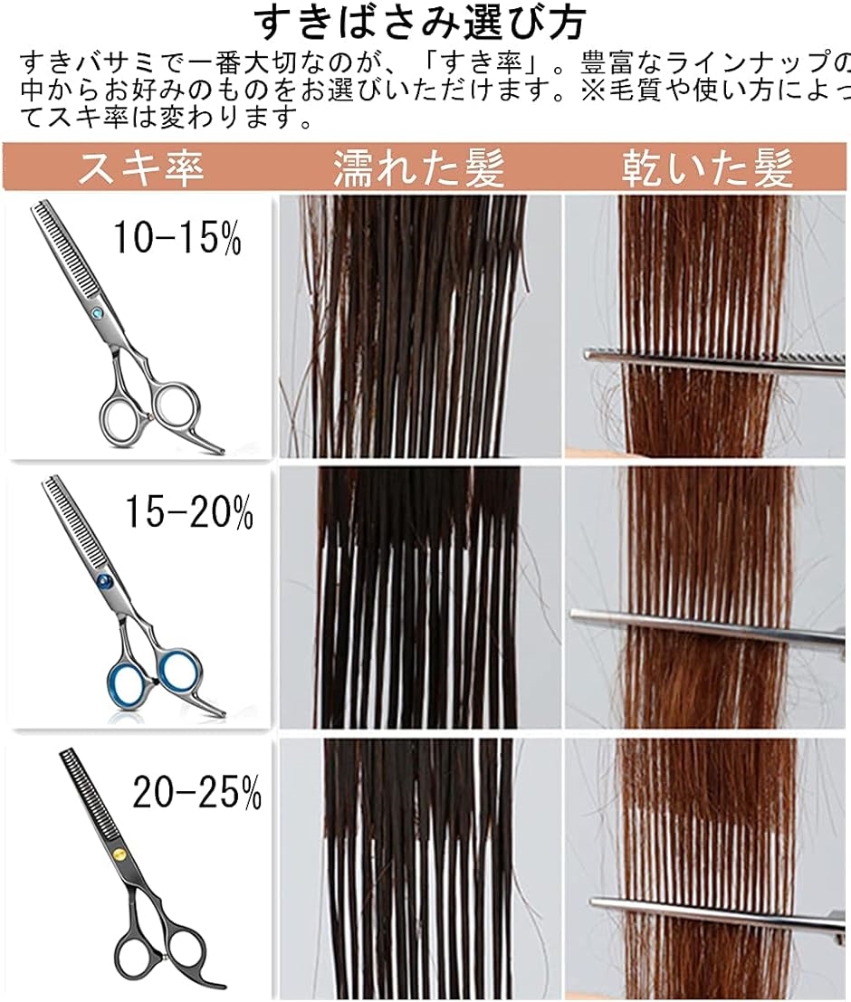 すきばさみ 散髪ばさみ ステンレス製 : スピード発送 ホリック - 通販