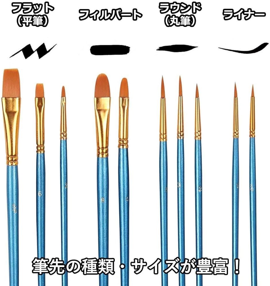筆 ブラシ 絵画 画材 絵の具 油絵筆 水彩筆 プラモデル 塗装 10本