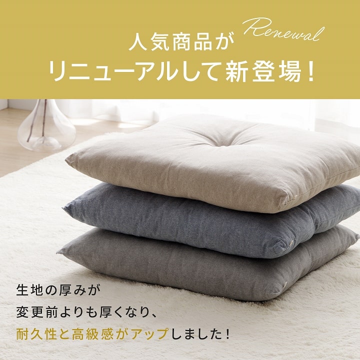 イケヒコ 座布団 5枚セット 銘仙判 クッション ジーレ 約55×59cm 同色
