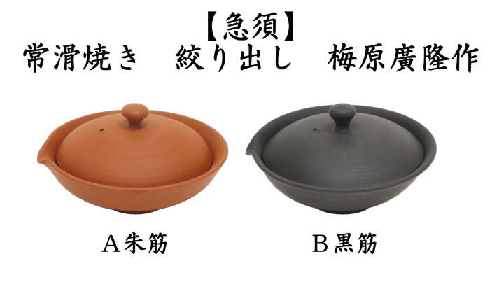 煎茶器 急須 常滑焼き 宝瓶 ほうひん 絞出し 朱筋又黒筋 60ml 梅原廣隆