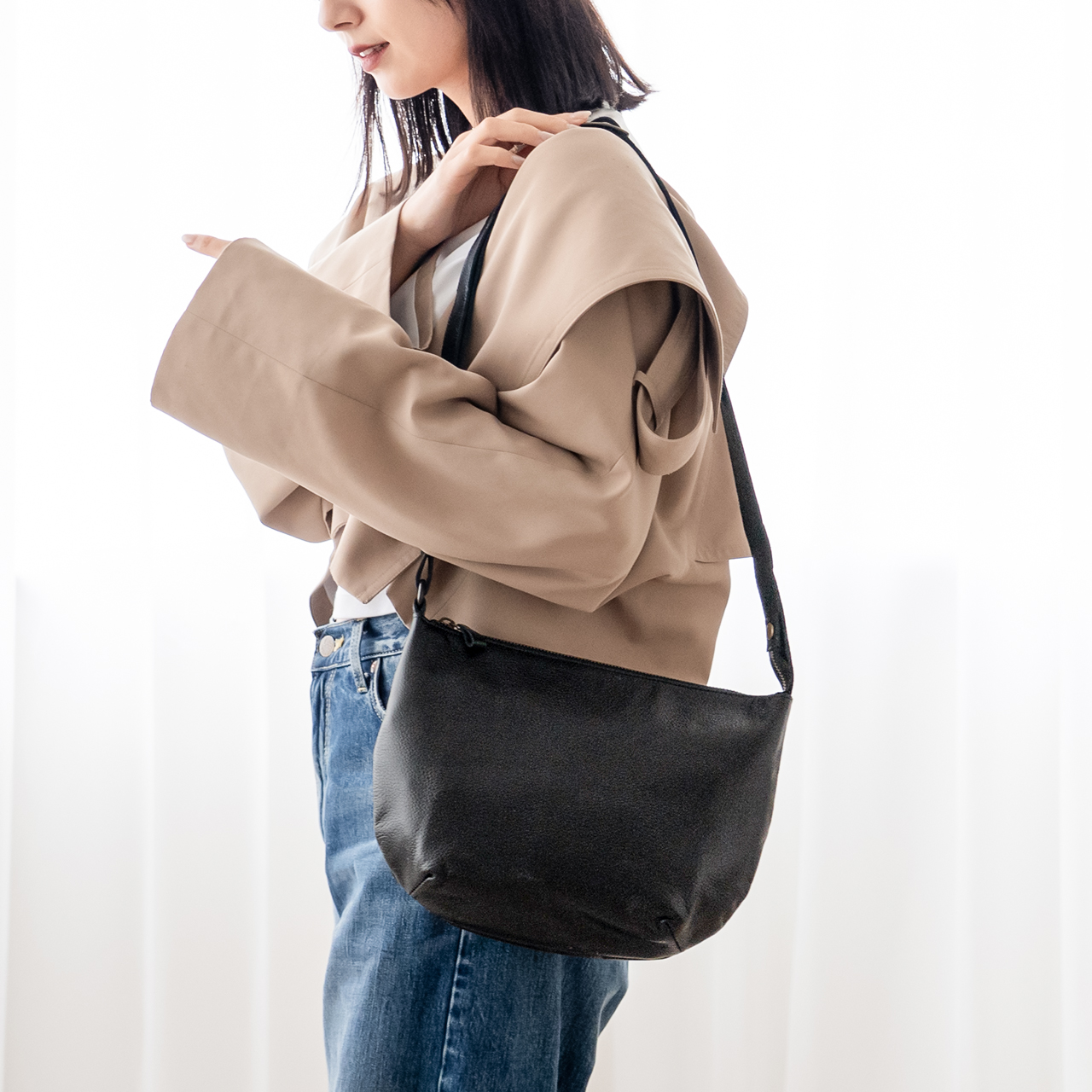 Jamale（ジャマレ） ショルダーバッグ レディース 日本製 牛革 防水