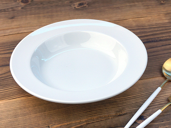 洋食器 パスタ皿 リム 中皿 24.5cm 白い食器 日本製 美濃焼 エクシブ