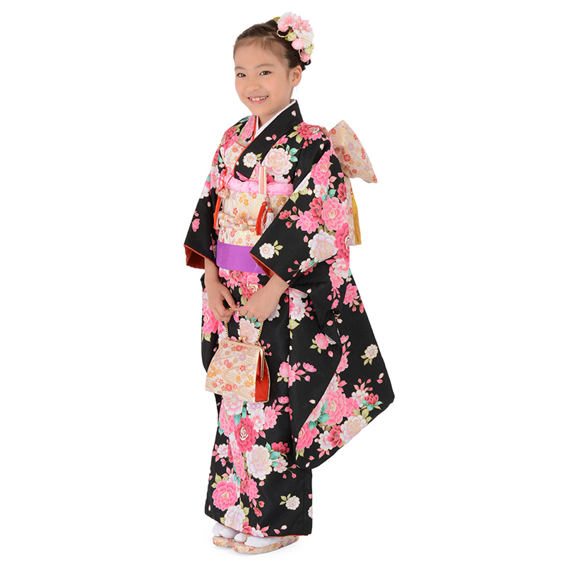 七五三 着物 四つ身 セット 女の子 7歳 7才 小紋柄14点セット 当店人気