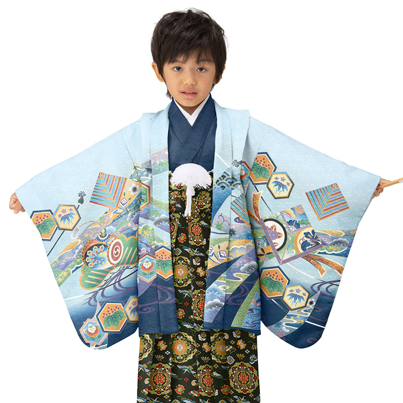 七五三 男の子 着物 フルセット 3歳 5歳 数5歳 満5歳 7歳 羽織 袴 14点