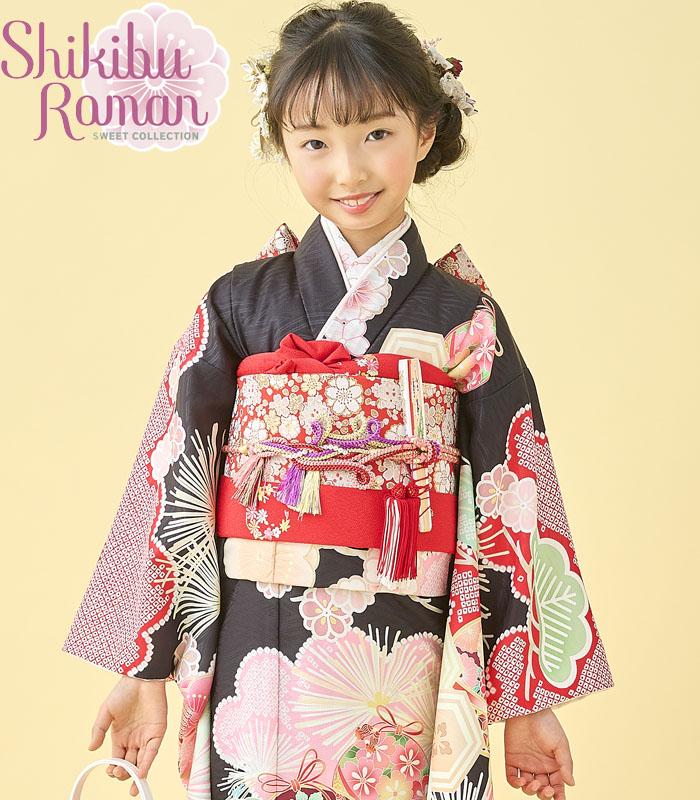 七五三 着物 7歳 女の子 着物フルセット 式部浪漫 ブランド 絵羽柄 梅