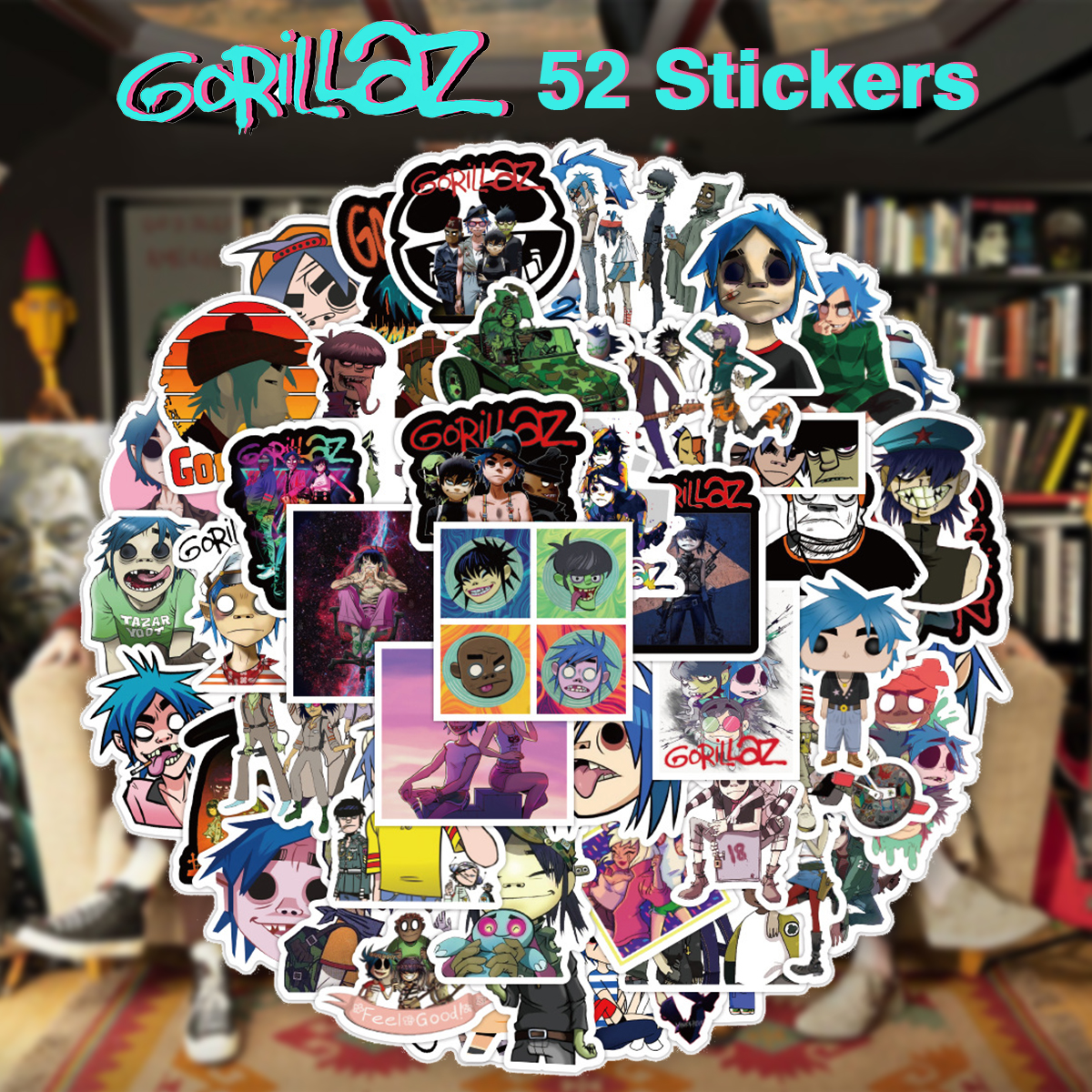 Gorillaz ステッカー 52枚セット PVC 防水 シール ゴリラズ Blur
