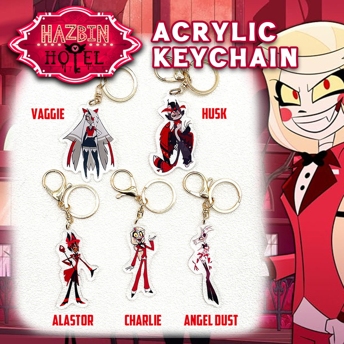 ハズビンホテルへようこそ！ アクリル キーホルダー キーリング Hazbin
