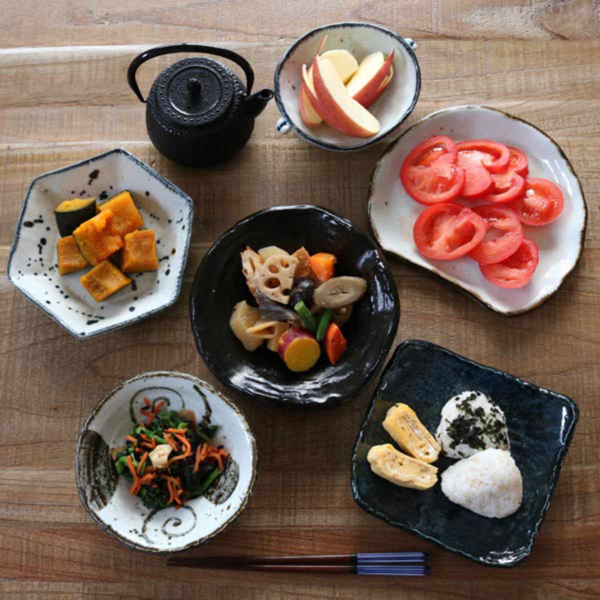 正角皿 和食器 錆織部 変形皿シリーズ 美濃焼 日本製 磁器 同柄5枚