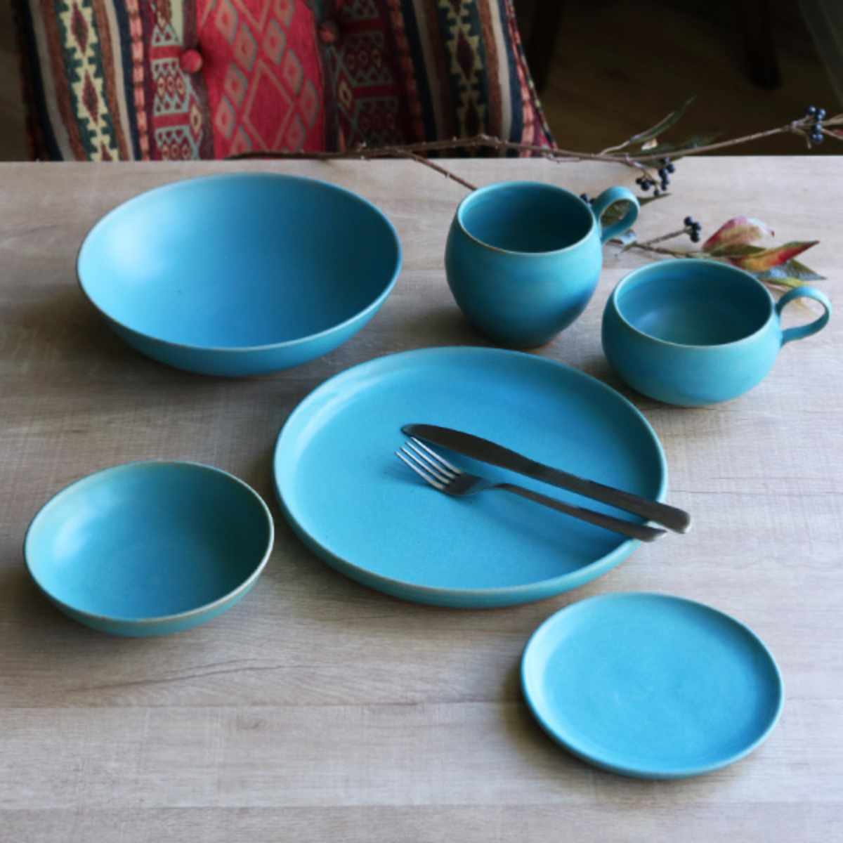 プレート 24cm Blueシリーズ 陶器 食器 笠間焼 日本製 （ お皿 皿 ワン