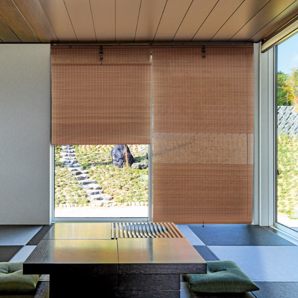ロールスクリーン 88×180cm 桜材の景色を楽しむスクリーン 和風