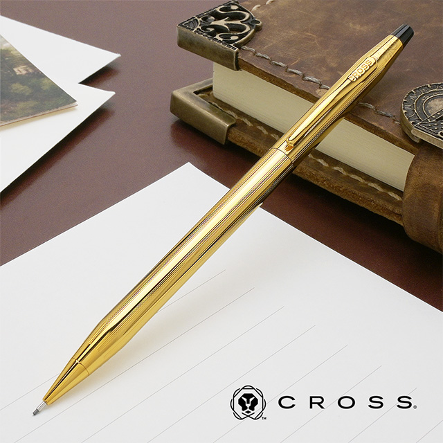 クラシックセンチュリー シャーペン 名入れ クロス ゴールドPVD 0.7mm