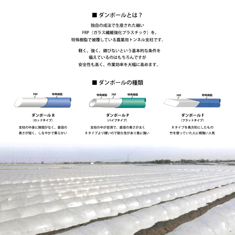50本 ダンポールP マルE85 Eブルー 長さ 2.4m × 太さ 8.5mm 農業資材