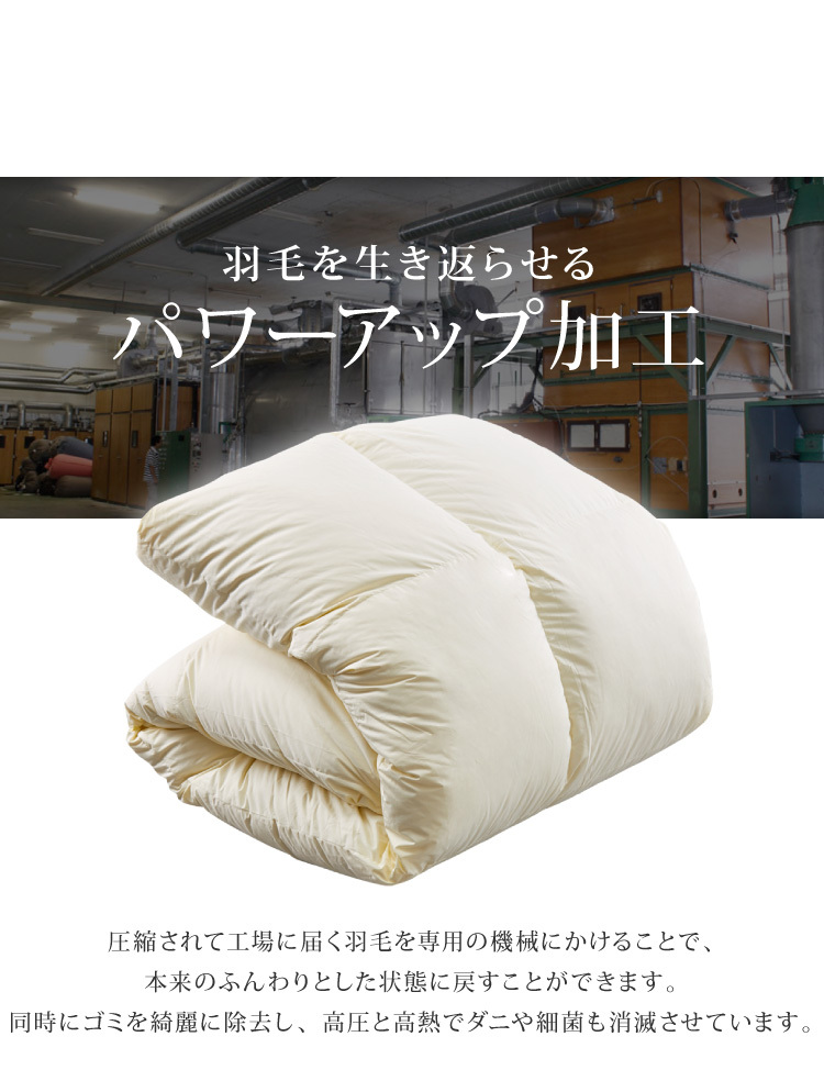日本製 羽毛ふとん ダブル 最高ランクプレミアムゴールドラベル