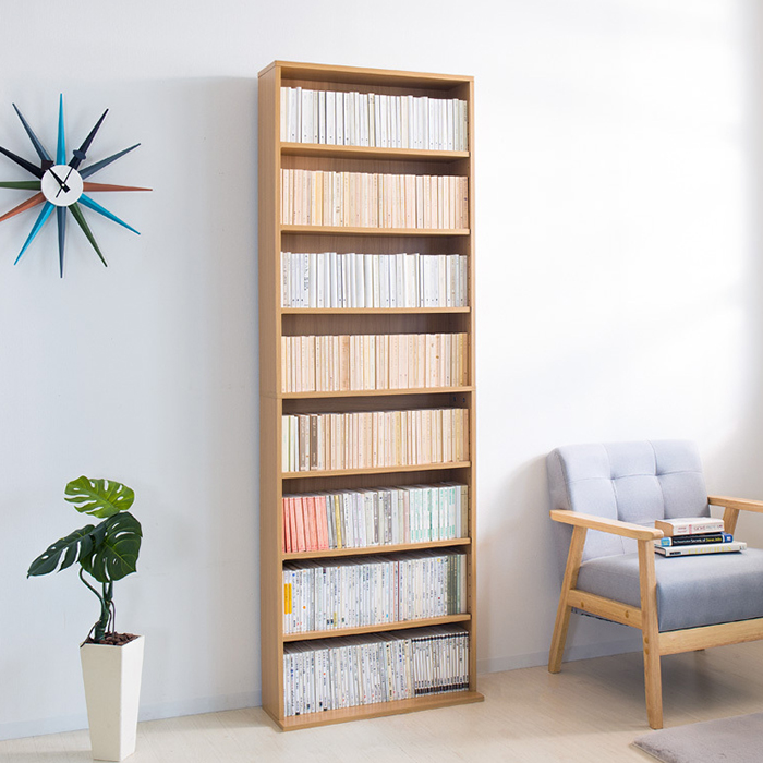 本棚 文庫書棚 薄型 スリム 幅60 コミック収納 CDラック 幅60cm 奥行