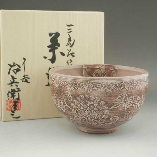 京焼 清水焼 三島花紋 抹茶茶碗 治兵衛 : 松韻堂 Yahoo!店 - 通販