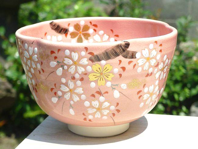 京焼 清水焼 色絵桜抹茶碗 剛 : 松韻堂 Yahoo!店 - 通販 - Yahoo