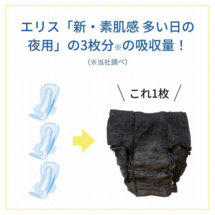 エリスショーツ L〜LL 昼・夜 長時間用 ブラックカラー ( 2枚入