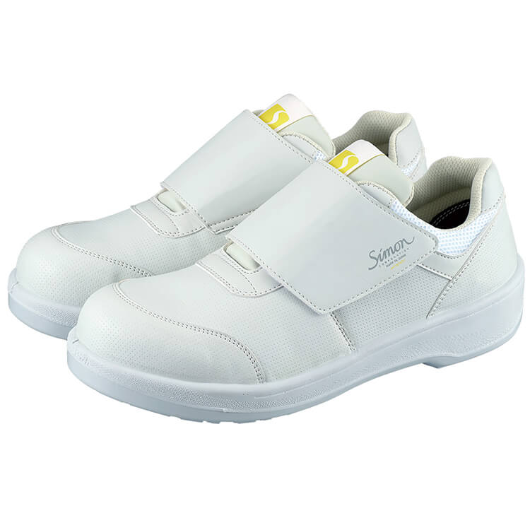 シモン 安全靴 Simon 8918 白静電靴 23.5-28.0cm EEE JIS規格 短靴