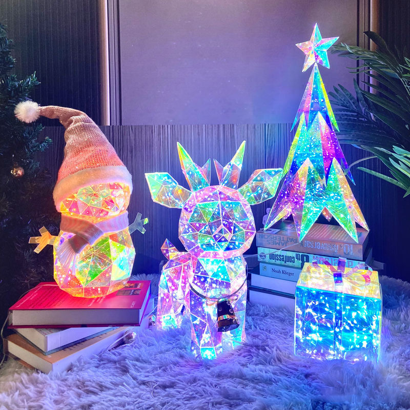 クリスマスライト USB/電池式 開閉ボタン付き クリスマスツリー