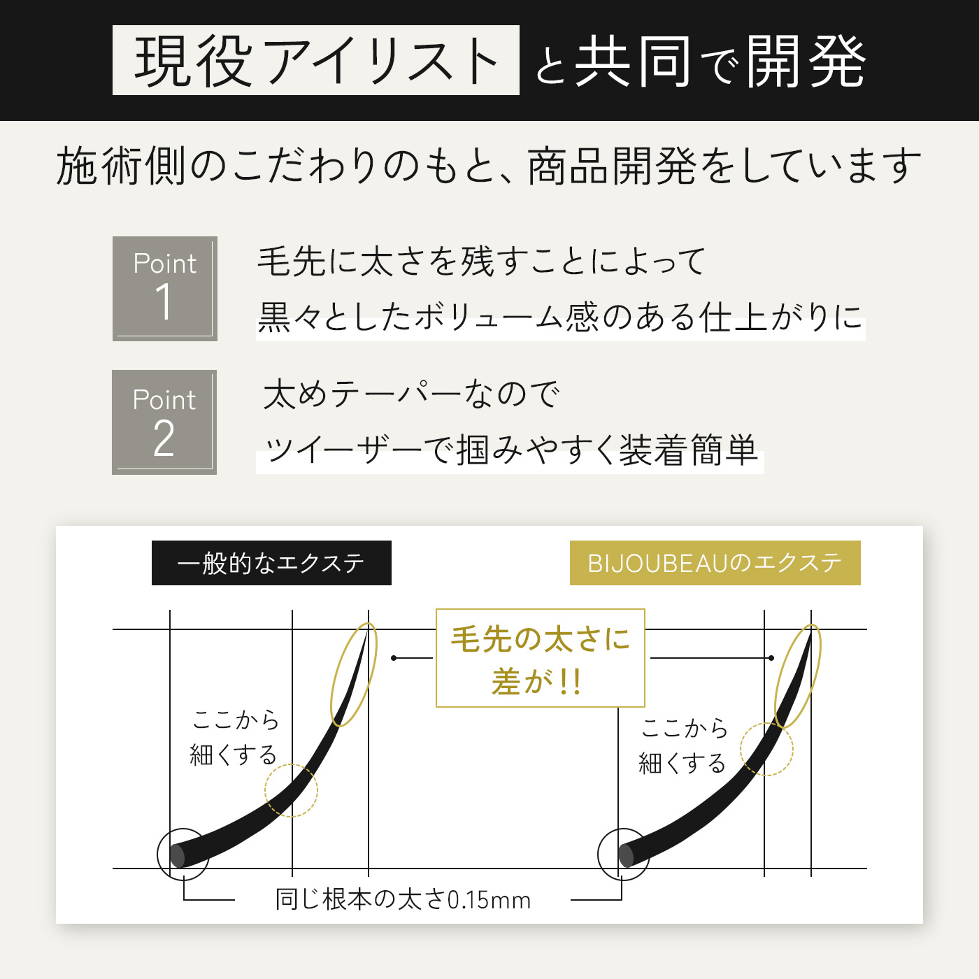 BIJOUBEAU（ビジュビュー） マツエク ボリュームセーブル12列 Dカール