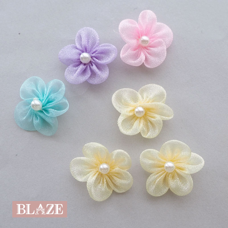 BLAZE 3個入 フラワーパーツ シフォン Φ約25mm 商用利用可 モチーフ