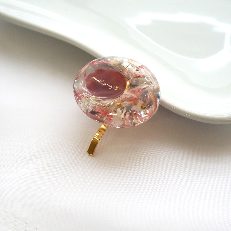 BLAZE ポニーフック オーバル フラワー レジン 花 ドライフラワー