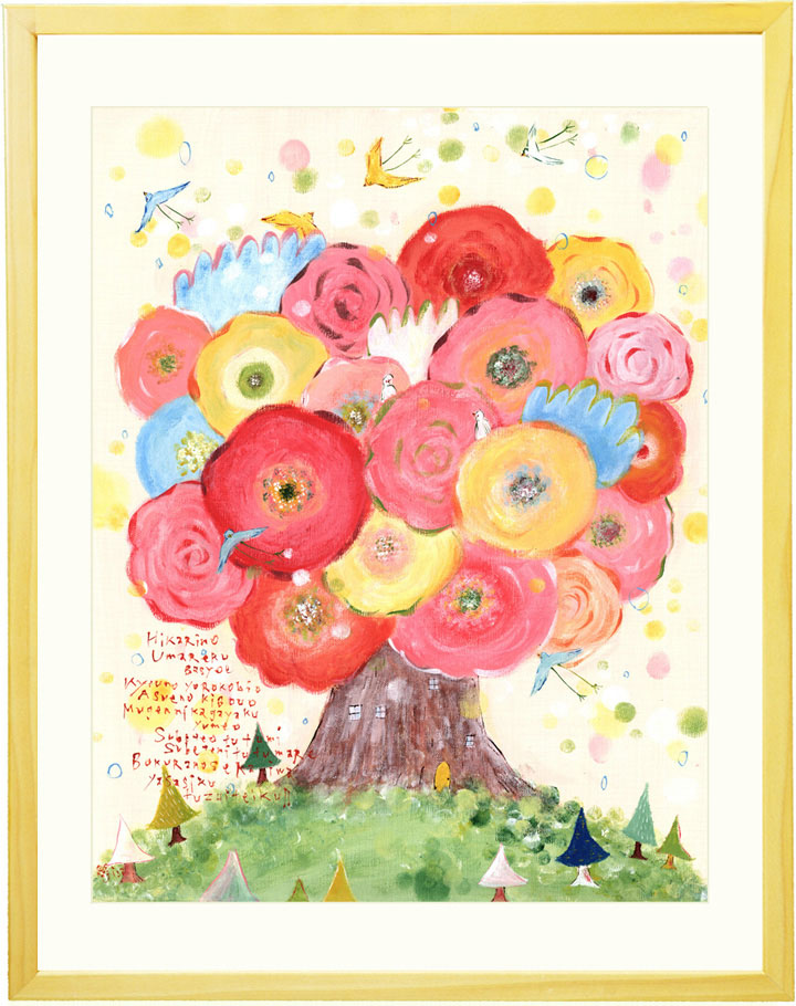 絵画 インテリア 壁掛け 花の絵 (咲きつづく日々/Mサイズ) 玄関に飾る